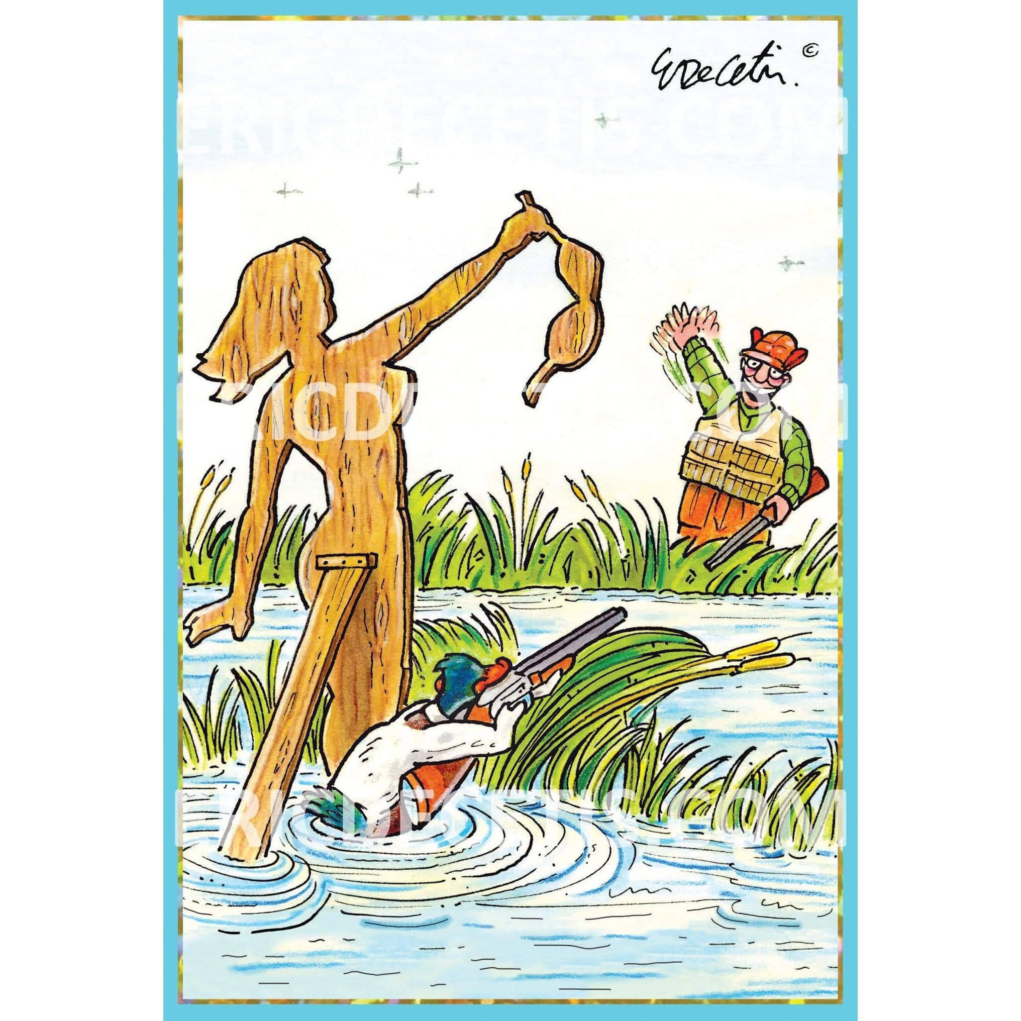 Pictura duck decoy birthday card featuring a realistic duck decoy illustration, suitable for everyday greeting occasions.